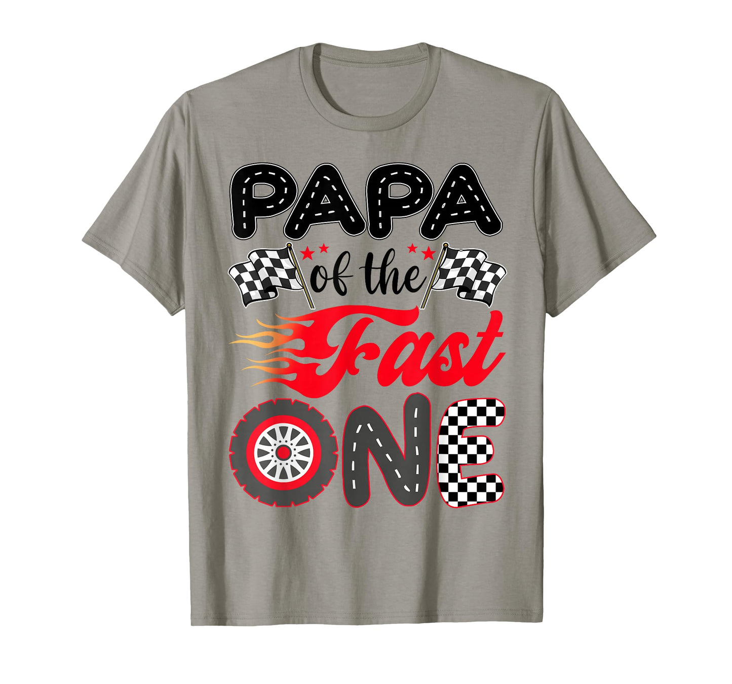 Papa of The Fast One Birthday 1st Race Car Family T-Shirt