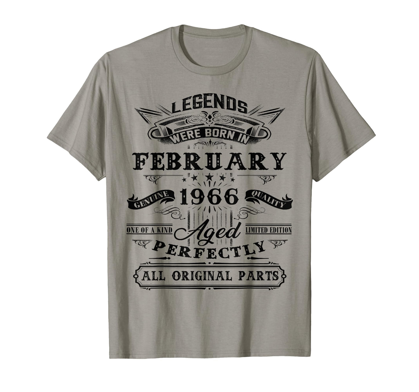 60th Birthday Gift Legend Born in February 1966 60 Yrs Old T-Shirt