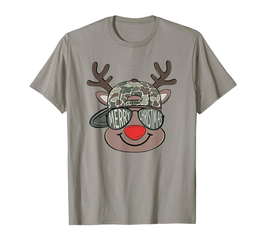 Kids Christmas Camo Boys Reindeer Camo Merry Xmas Toddlers T-Shirt