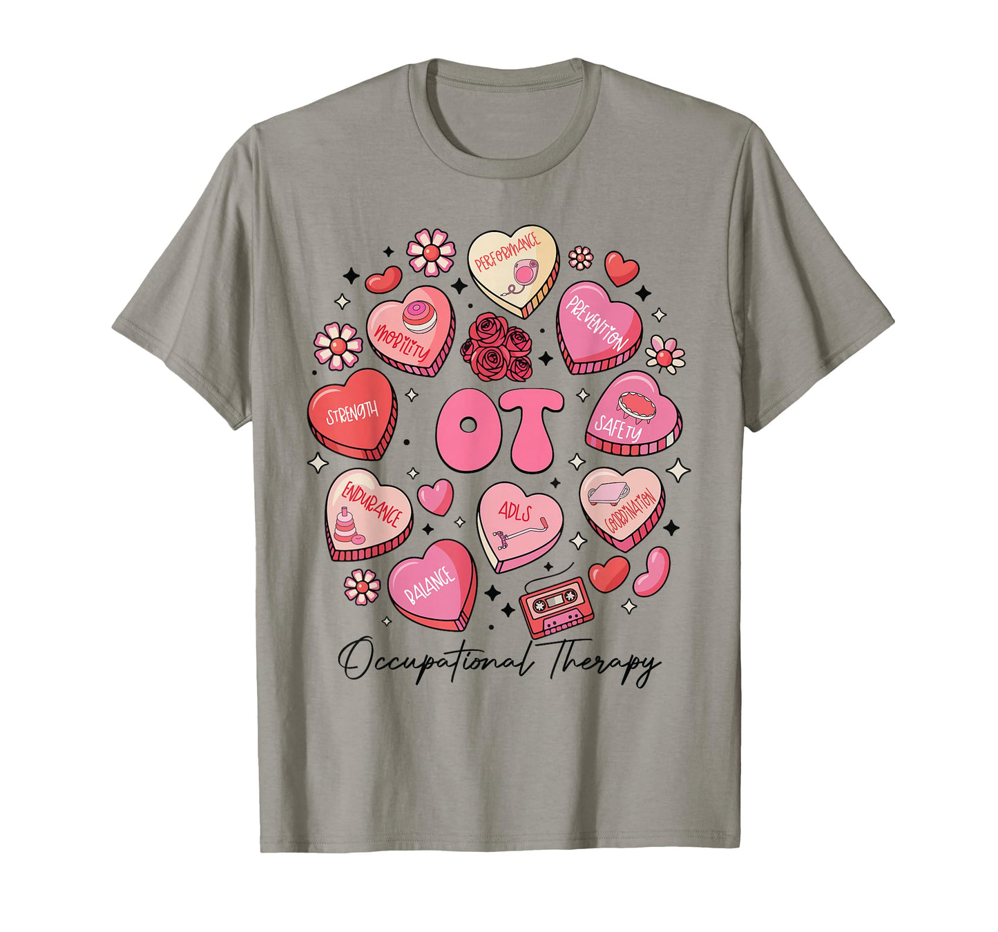 Cute Occupational Therapy Valentines OT Therapist Hearts T-Shirt