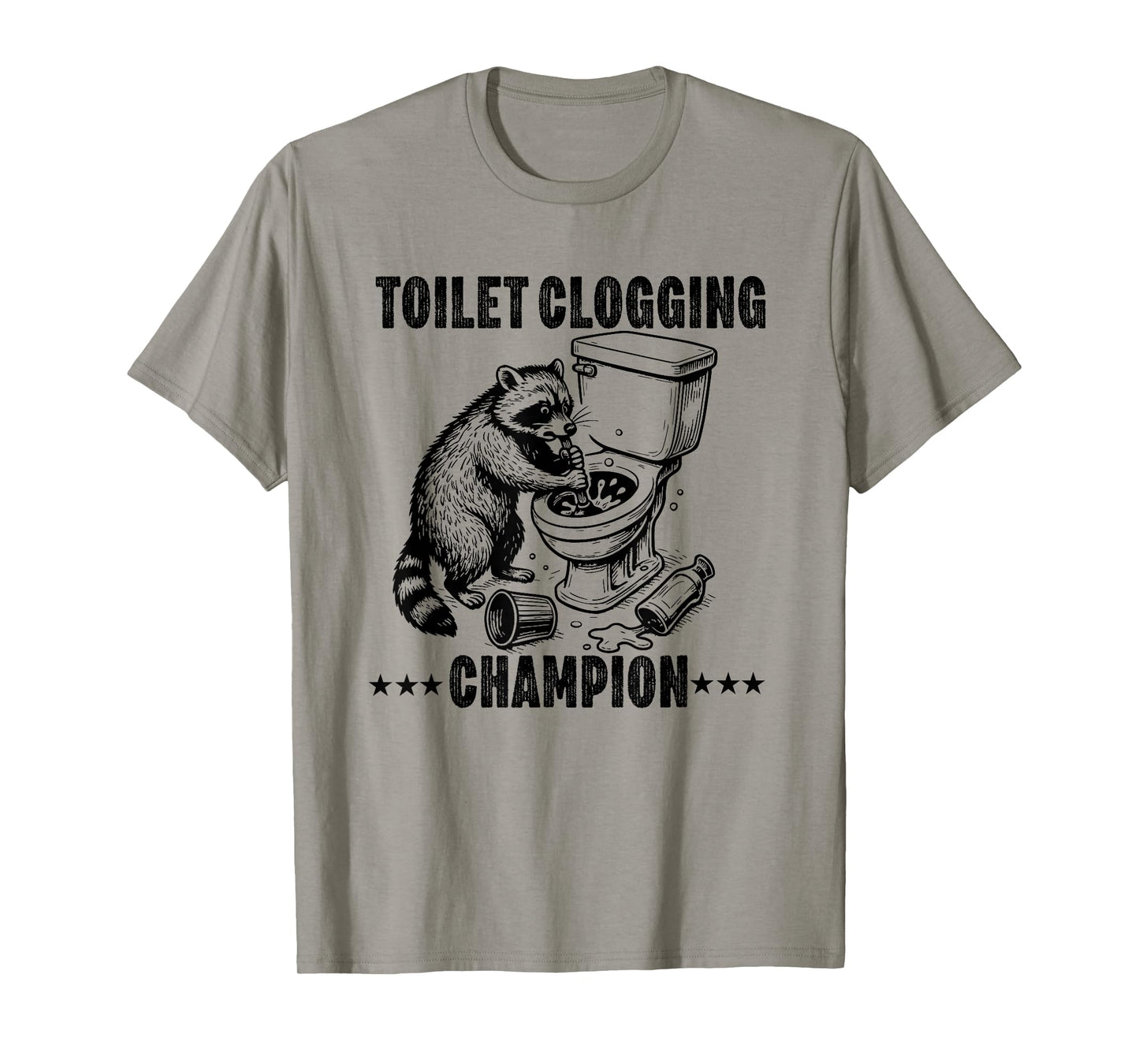Toilet Clogging Champion Funny dad Joke plumbler Plumbing T-Shirt