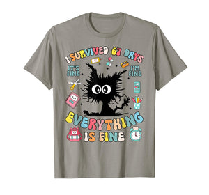 I'm Fine Everything is Fine I Survived 67 Days of School T-Shirt