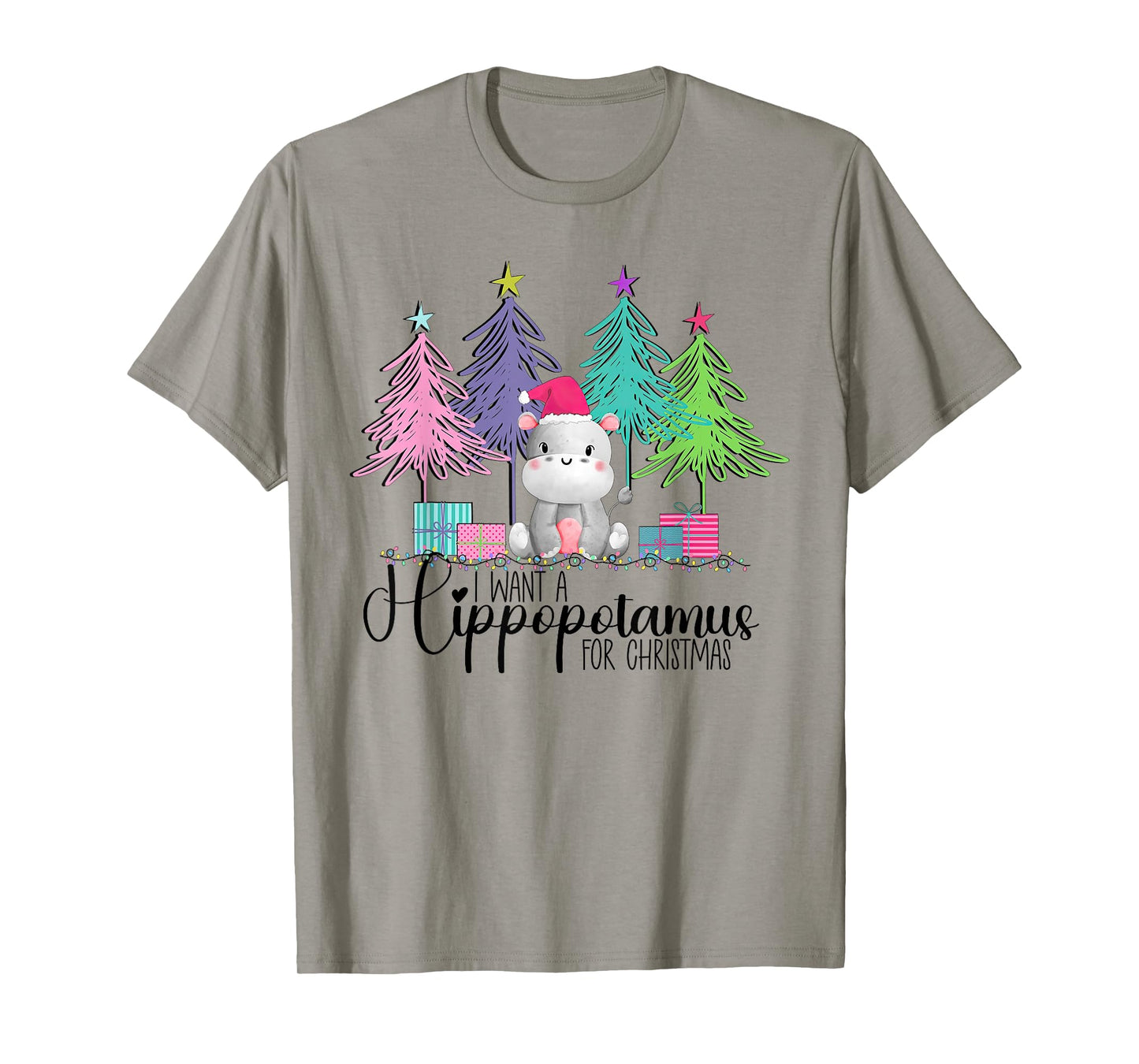 I Want A Hippopotamus for Christmas Xmas Hippo for Kid Women T-Shirt
