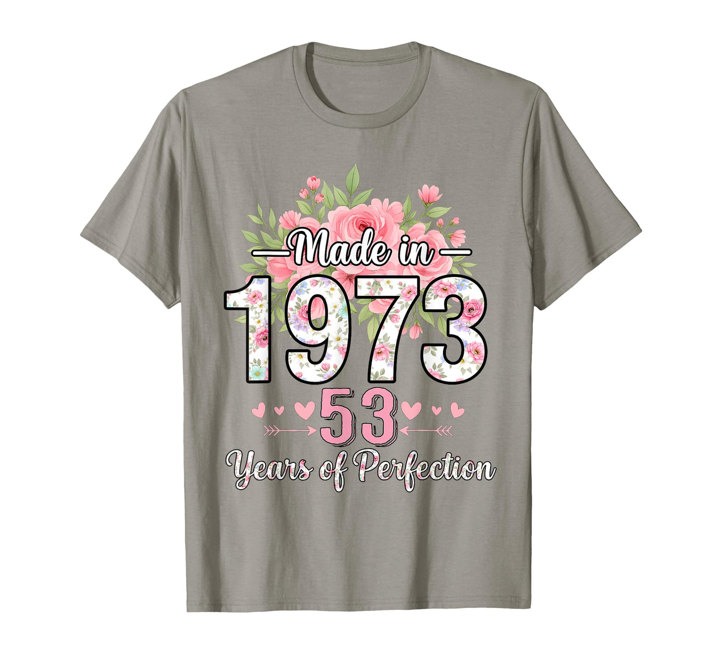 Made in 1973 Floral 53rd Birthday Gifts Women 53 Years Old T-Shirt