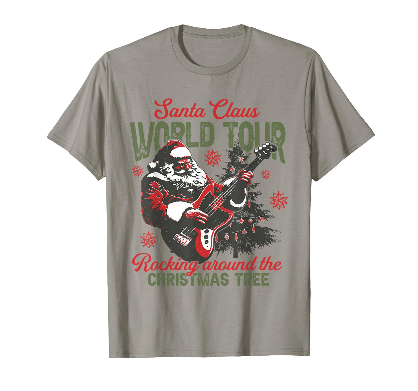 Santa Claus World Tour Rocking Around The Christmas Tree T-Shirt