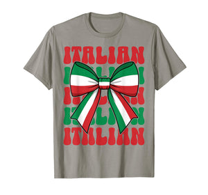Italian Girl Coquette Bow Italy Flag Cute Italia Italian T-Shirt