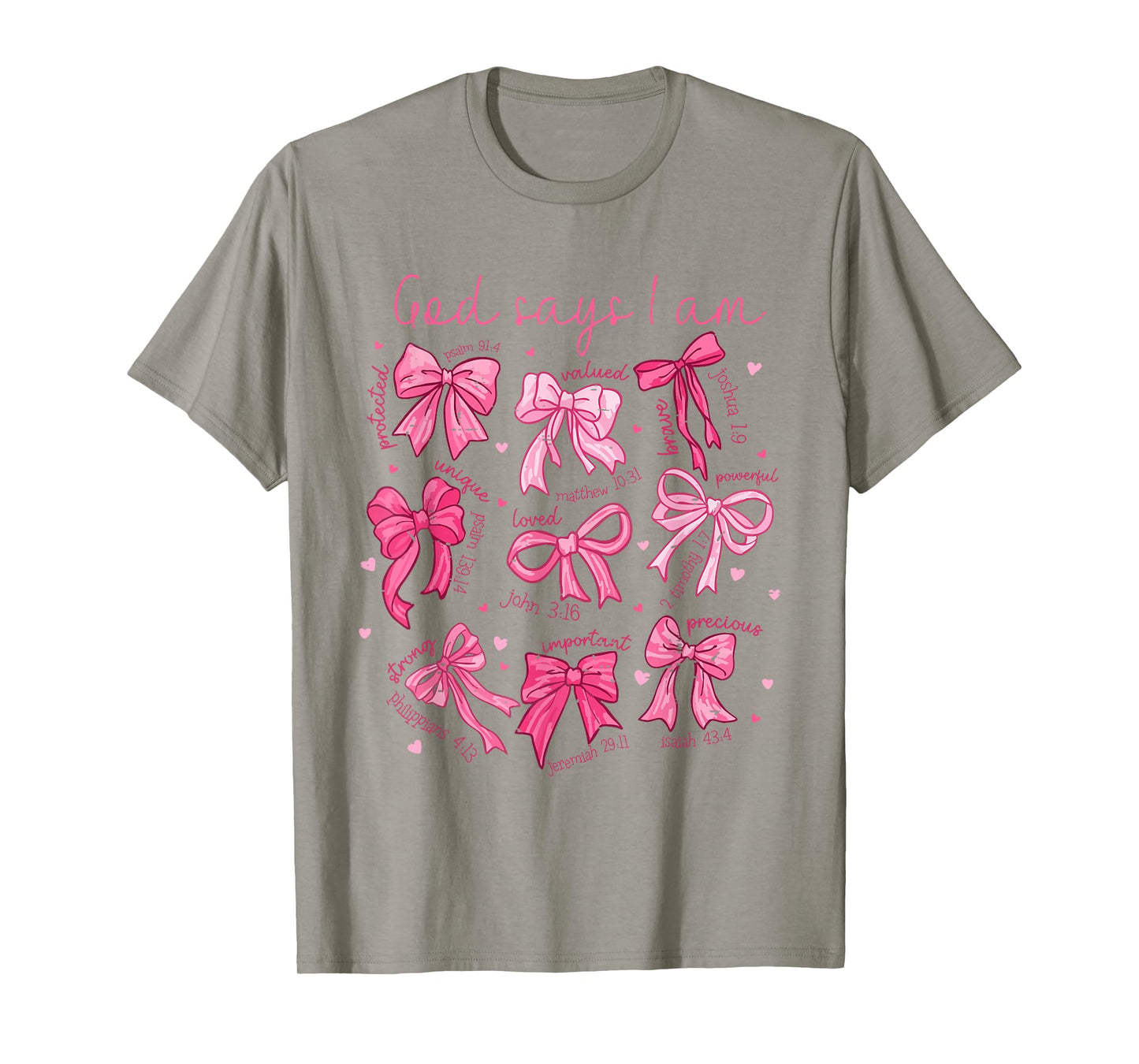 Retro Coquette Bow God Says I Am Christian Valentine Jesus T-Shirt