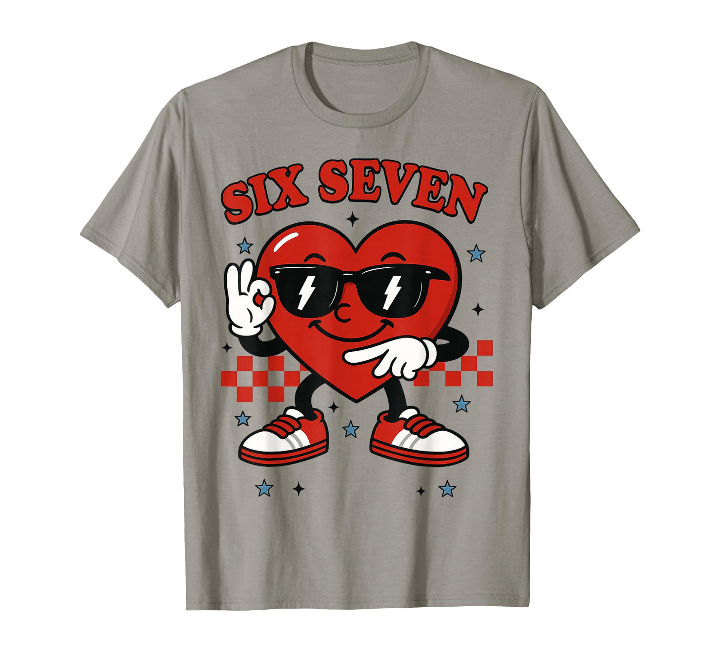 Six Seven Heart 6 7 Meme Boy Girl Funny Valentine Kid T-Shirt