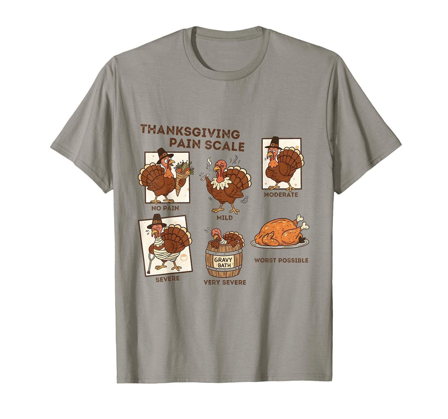 Thanksgiving Pain Scale Turkey Funny Nurse Medical Humor T-Shirt