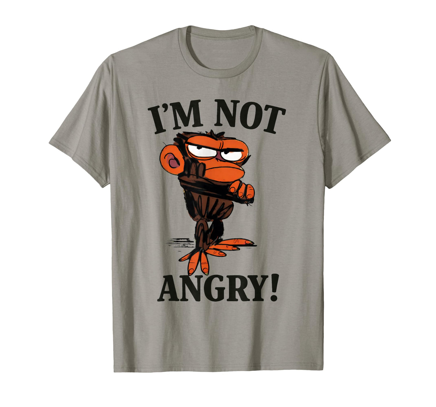 Humor I'm Not Angry Grumpy Funny Monkey Meme T-Shirt