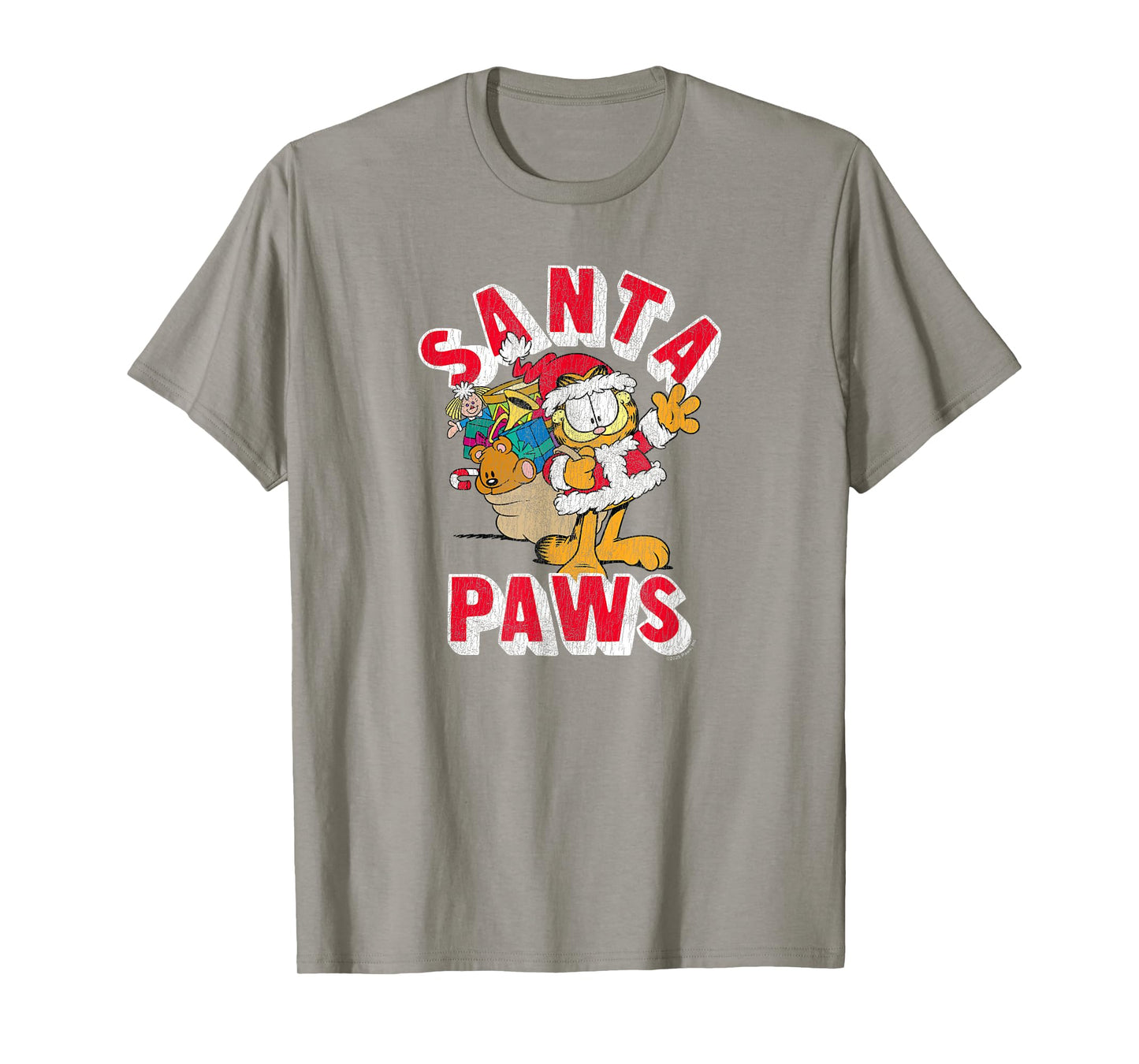 Garfield Santa Paws Cute Christmas Delivery Cartoon Cat T-Shirt