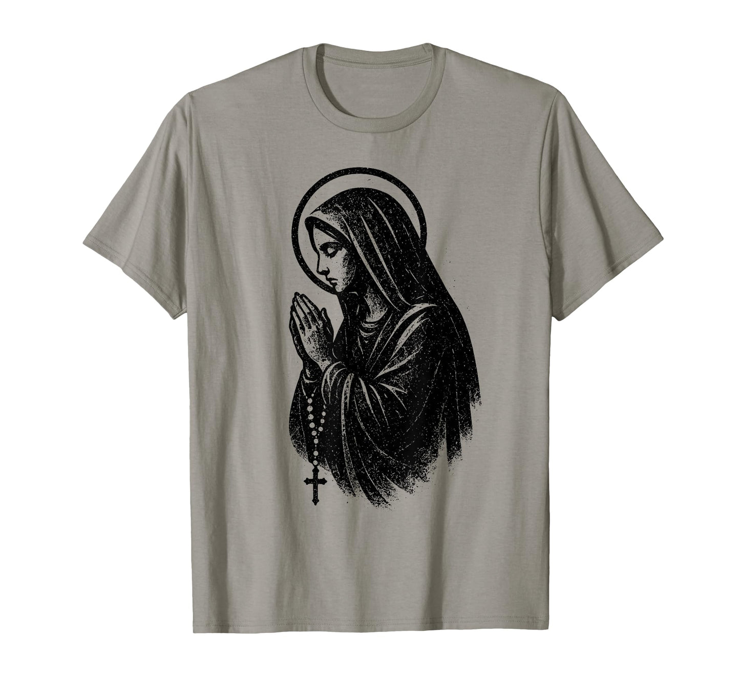 Praying Virgin Mary - Vintage Graphic Christian Faith T-Shirt