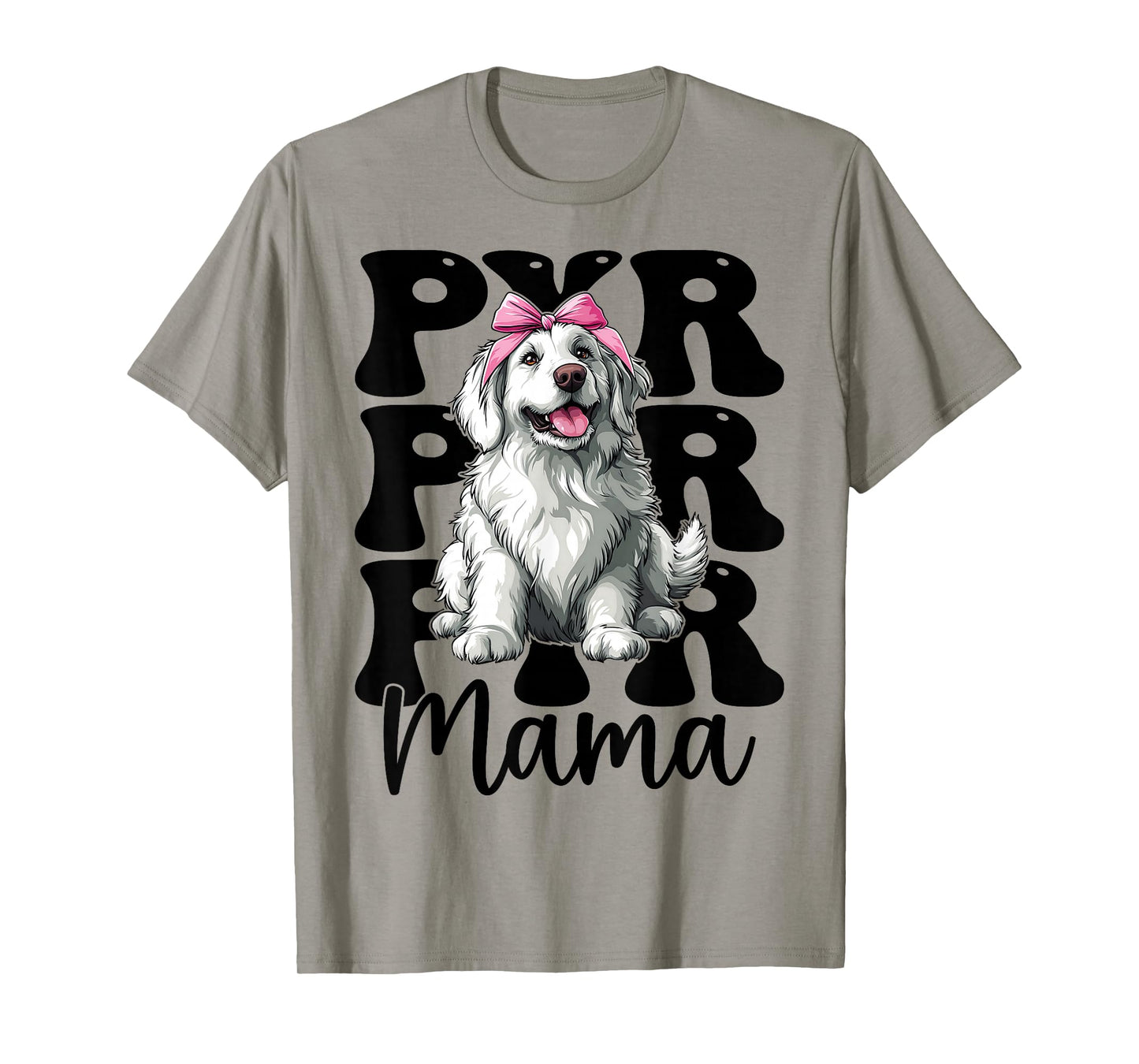 Pyr Mama Mom Great Pyrenees Dog Mother's Day Coquette Bow T-Shirt