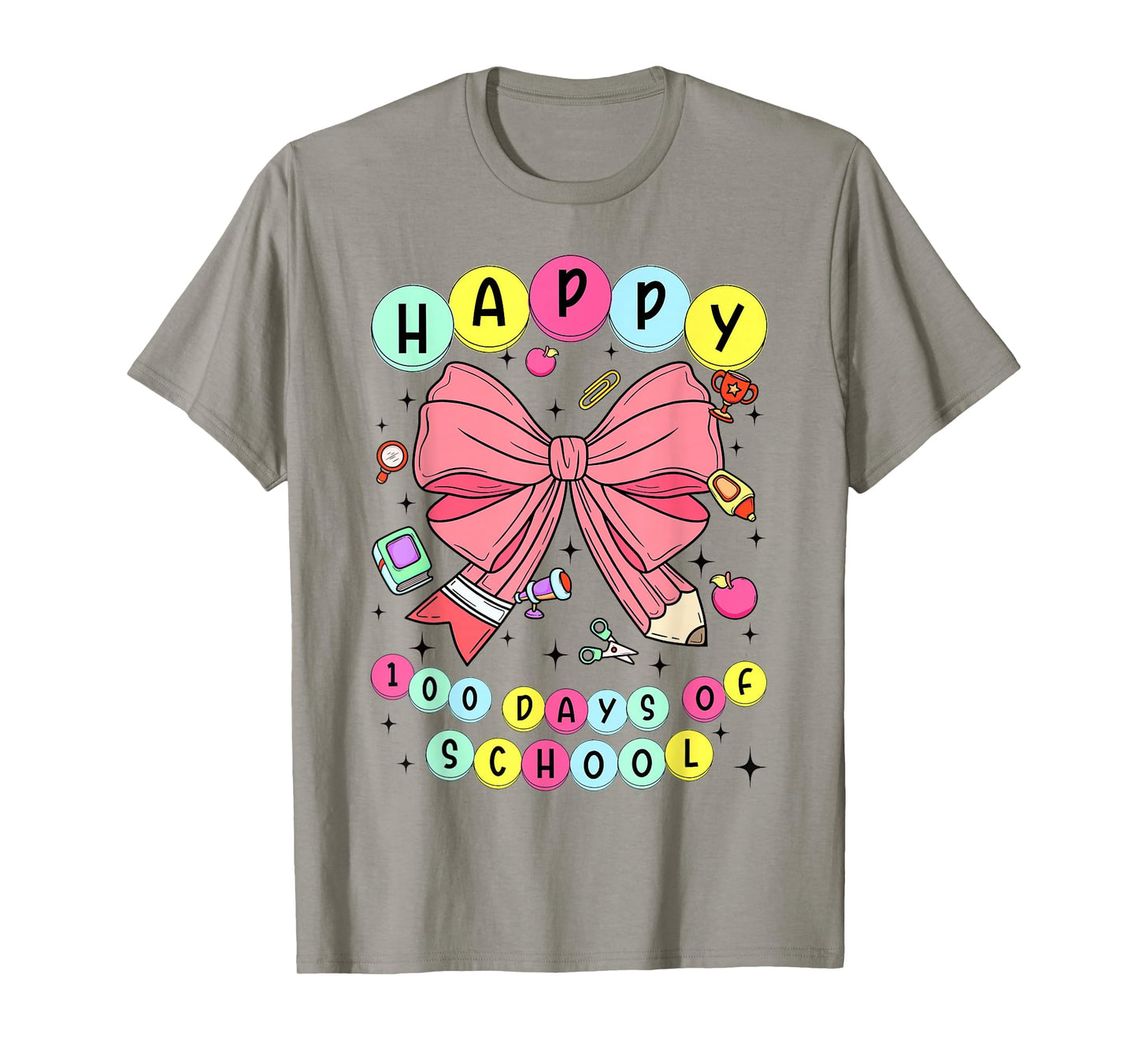 Coquette Bow 100th Day of School 100 Days Pencil Bow Girly T-Shirt