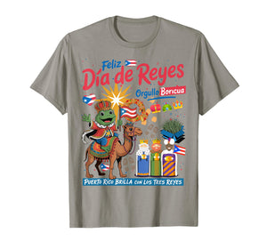 Three Kings Day Puerto Rican Women Idea Coqui Frog Boricua T-Shirt