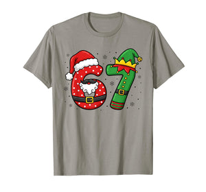 67 Six Seven Funny Christmas 6 7 Meme Xmas Boys Girls Kids T-Shirt