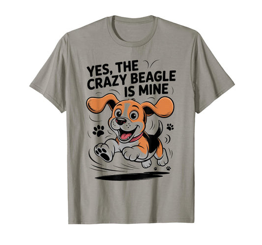 Crazy Beagle is Mine Cute Pet Dog Lover Cartoon Funny Beagle T-Shirt