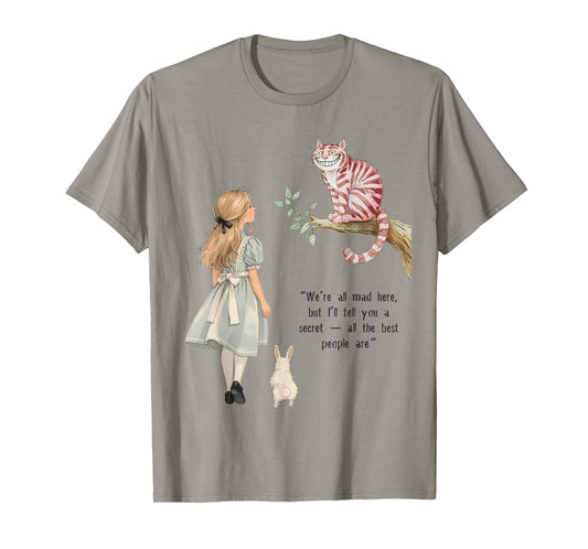 Alice Adventures Wonderland Retro Childrens Vintage Book Day T-Shirt