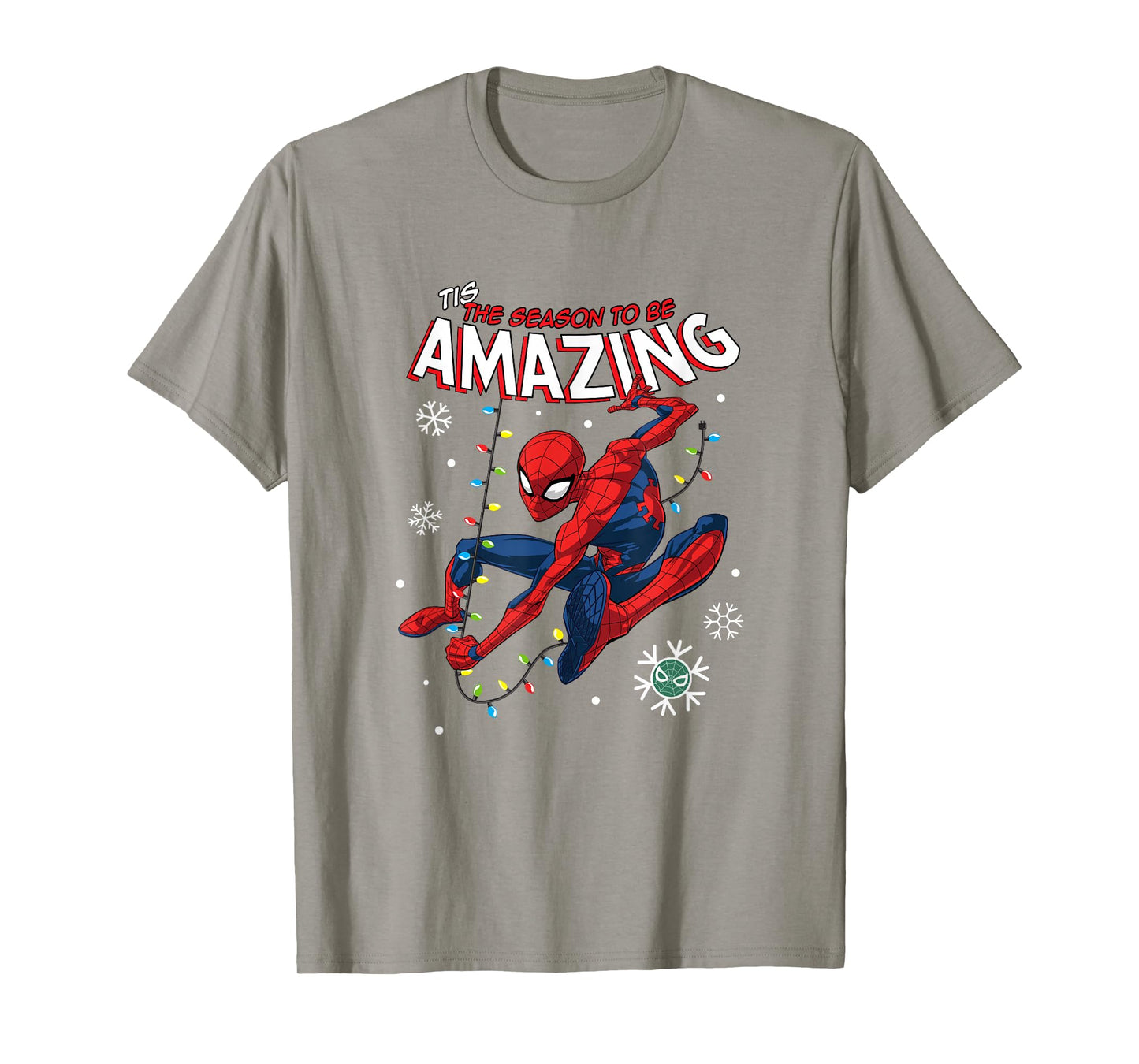 Marvel Comics Spider-Man Christmas Lights Web Crawler T-Shirt