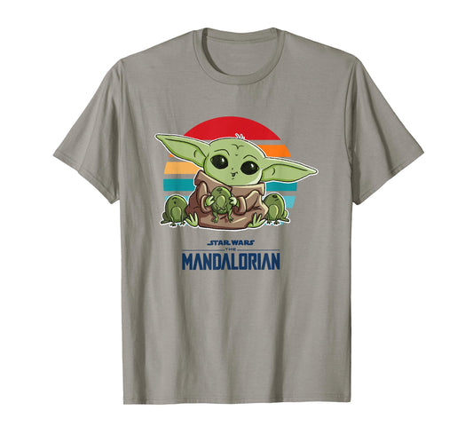 Star Wars The Mandalorian Grogu Vintage Sunset Frogs T-Shirt