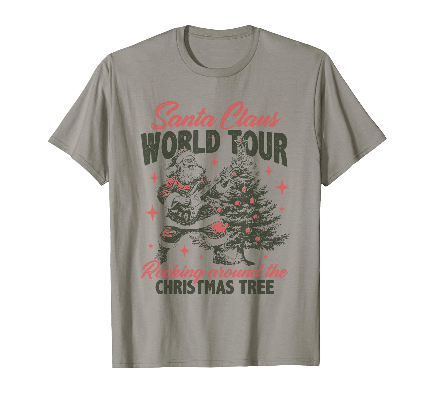 Santa Claus World Tour Rocking Around The Christmas Tree T-Shirt