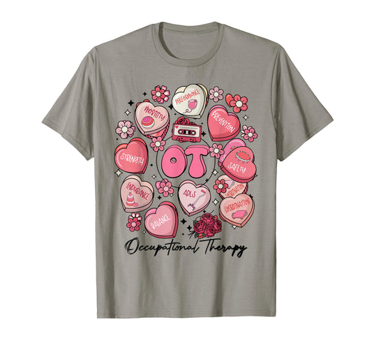 Cute Occupational Therapy Valentines OT Therapist Hearts T-Shirt