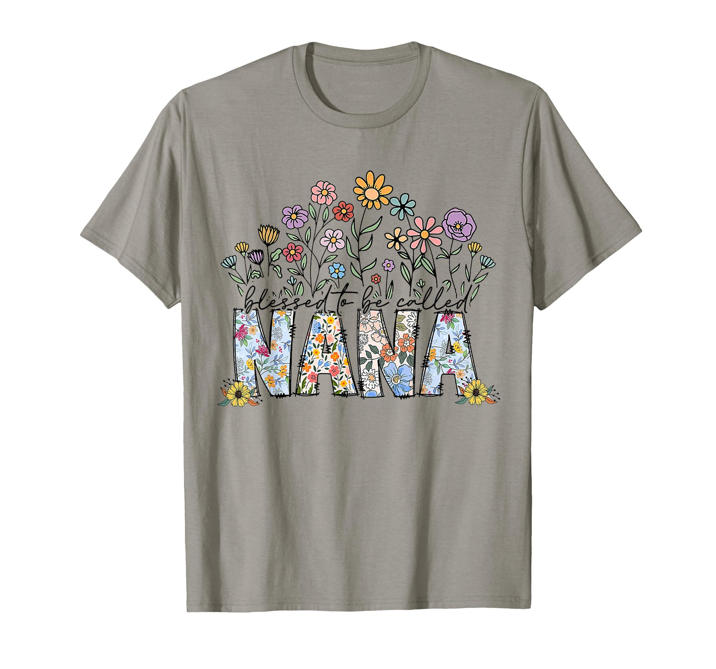 Blessed to Be Called Nana Floral Women Girls Mothers Day T-Shirt