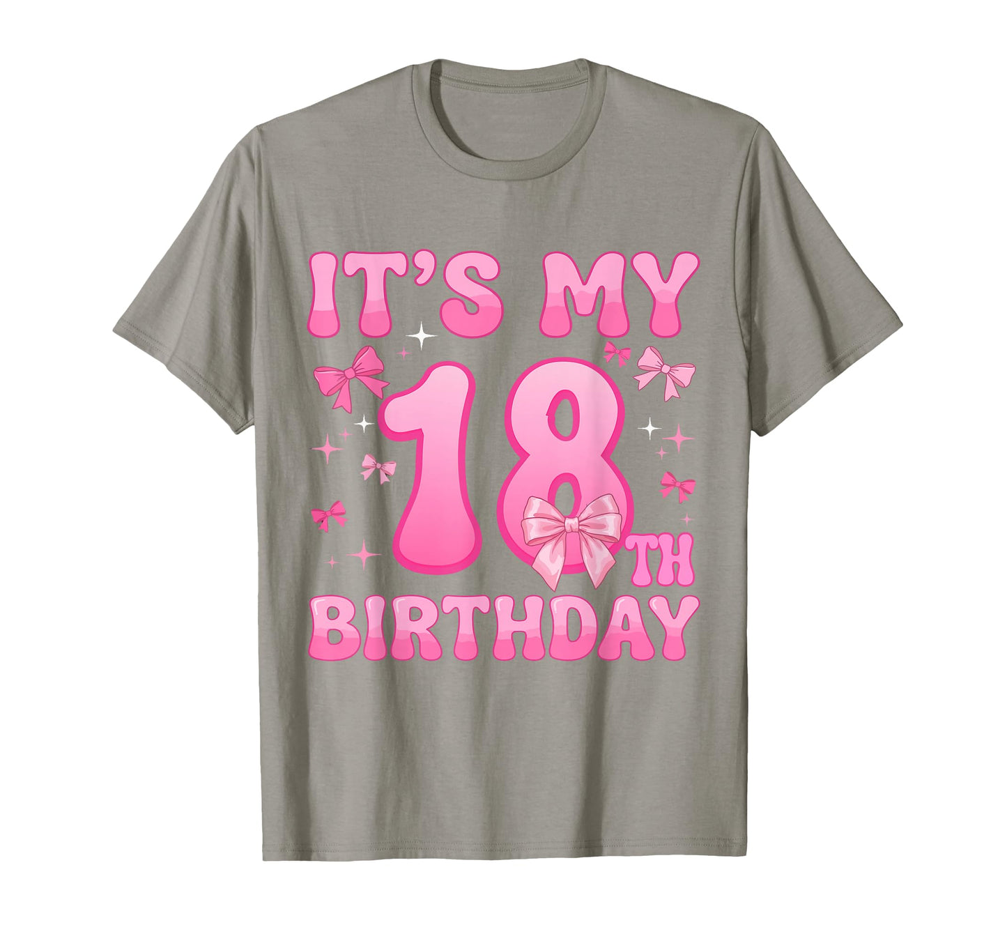 18th Birthday Shirt Girls Coquette Bow 18 Year Old Birthday T-Shirt