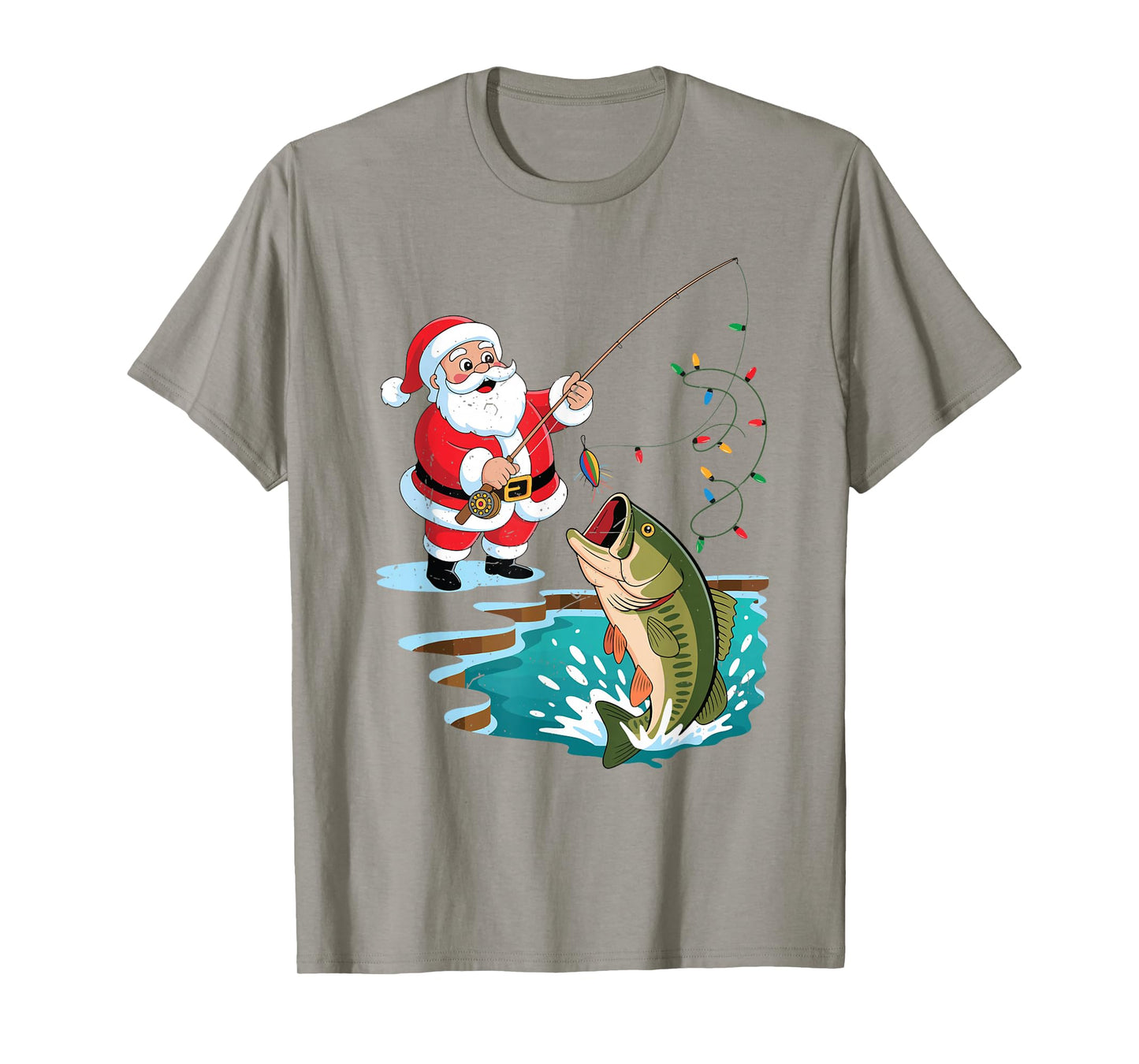 Santa Fishing Lure Bass Fish Christmas Pajamas Boy Toddler T-Shirt