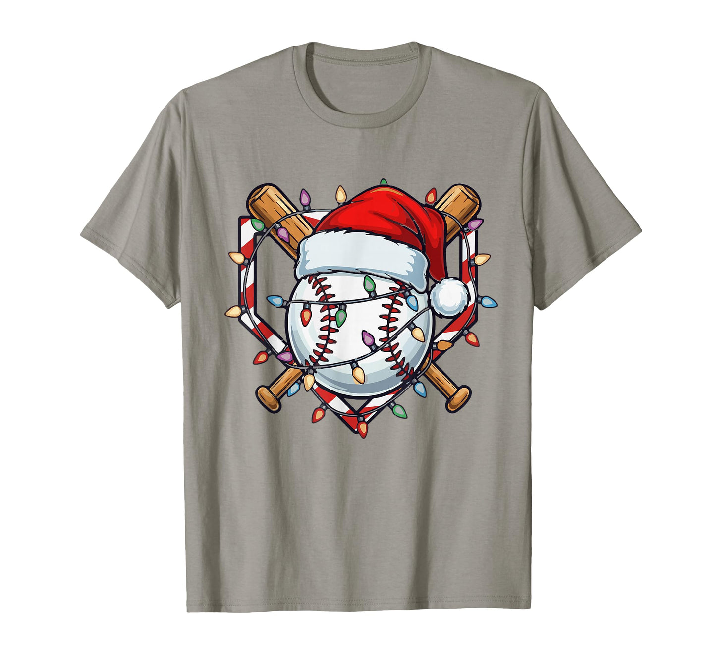 Funny Christmas Baseball Santa Hat for Baseball Players Fans T-Shirt