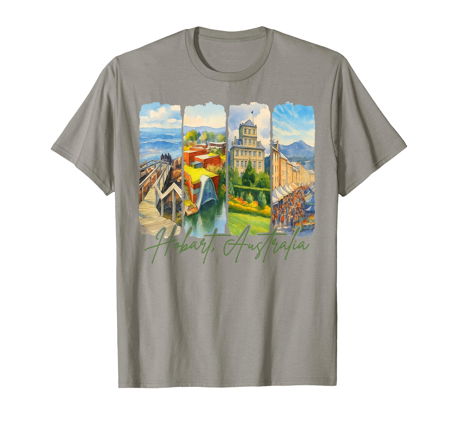 Hobart Australia Traveling Trip Brushstroke Souvenir Vacay T-Shirt