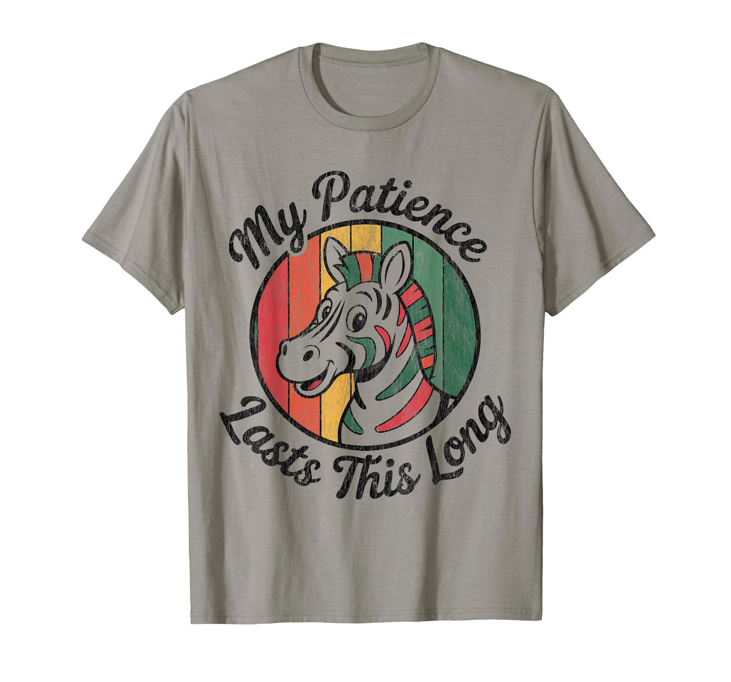 My Patience Lasts This Long Vibrant Retro Zebra Animal Lover T-Shirt