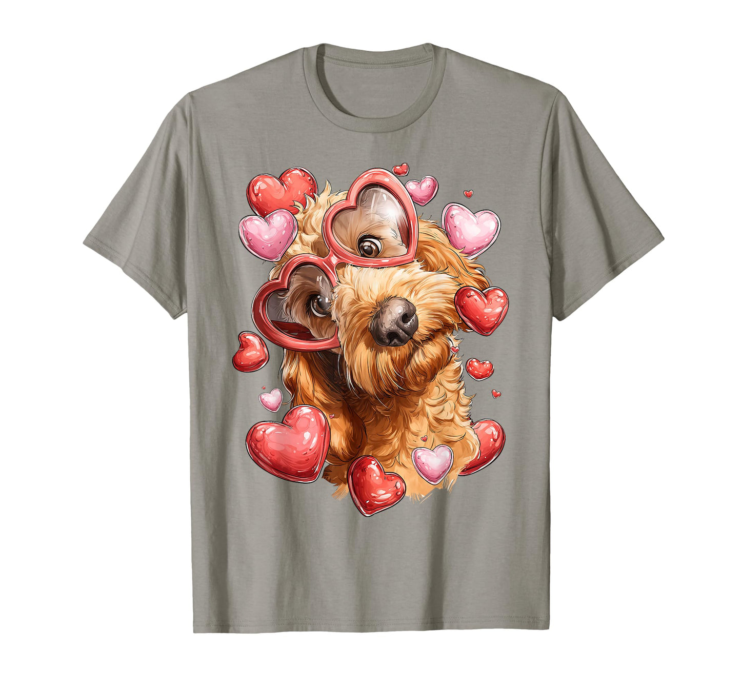 Golden Doodle Dog Goldendoodle Valentine's Day Heart T-Shirt