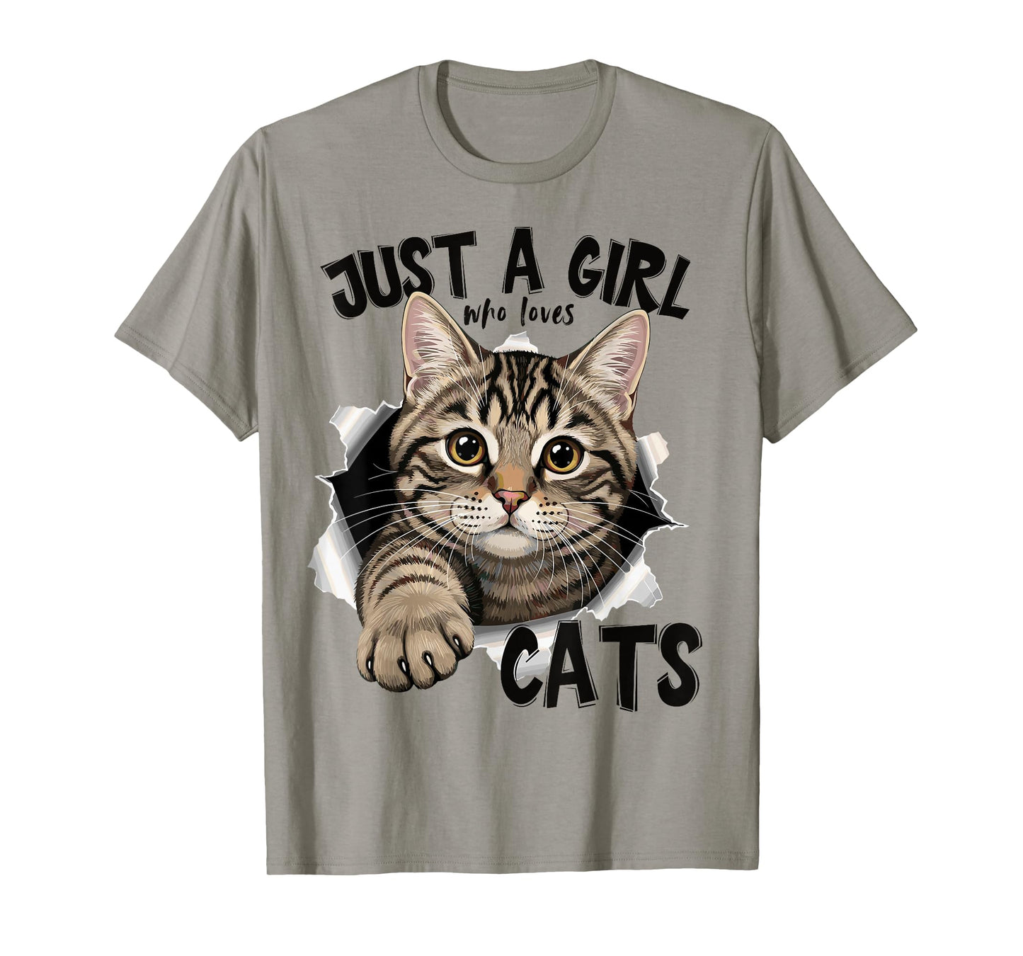 Just a Girl who Loves Cats Women who Rescue Cats and Kittens T-Shirt