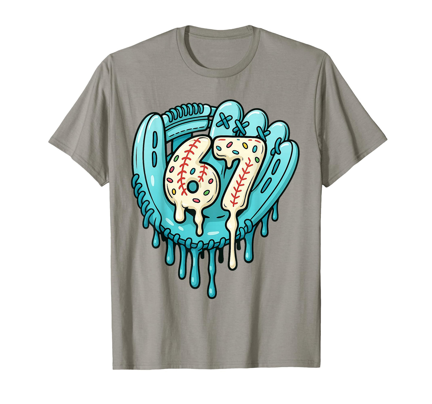 67 Ice Cream Drip Funny Six Seven Baseball T-Shirt