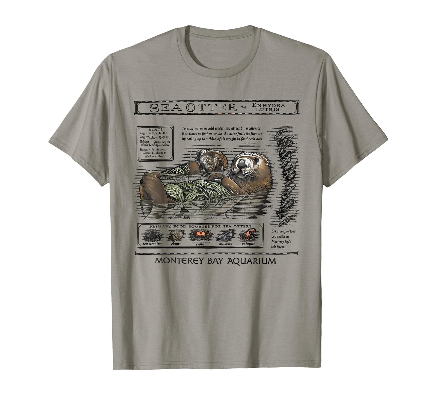 Retro Sea Otter Monterey California 90's Aquarium Lover T-Shirt