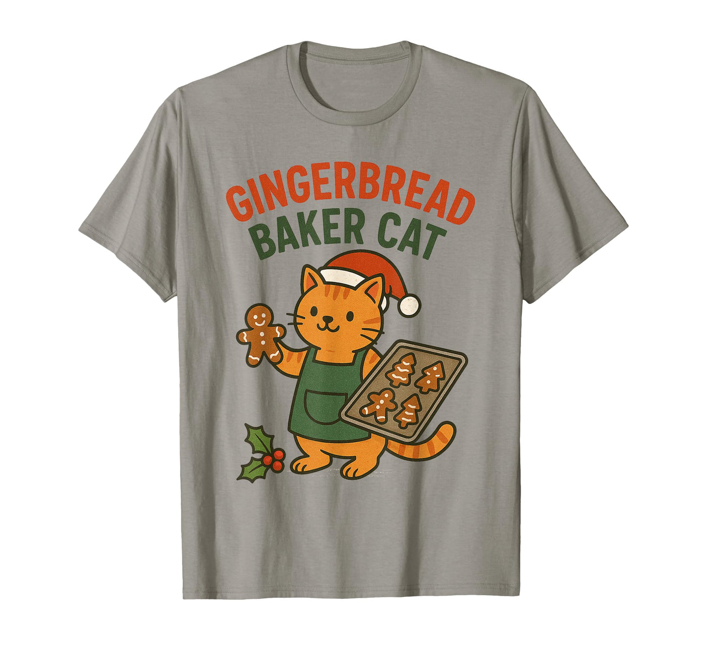 Gingerbread Baker Cat Christmas Cookie Lover T-Shirt