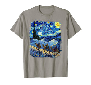 Three Kings Christmas Wise Men Holiday Van Gogh Starry Night T-Shirt