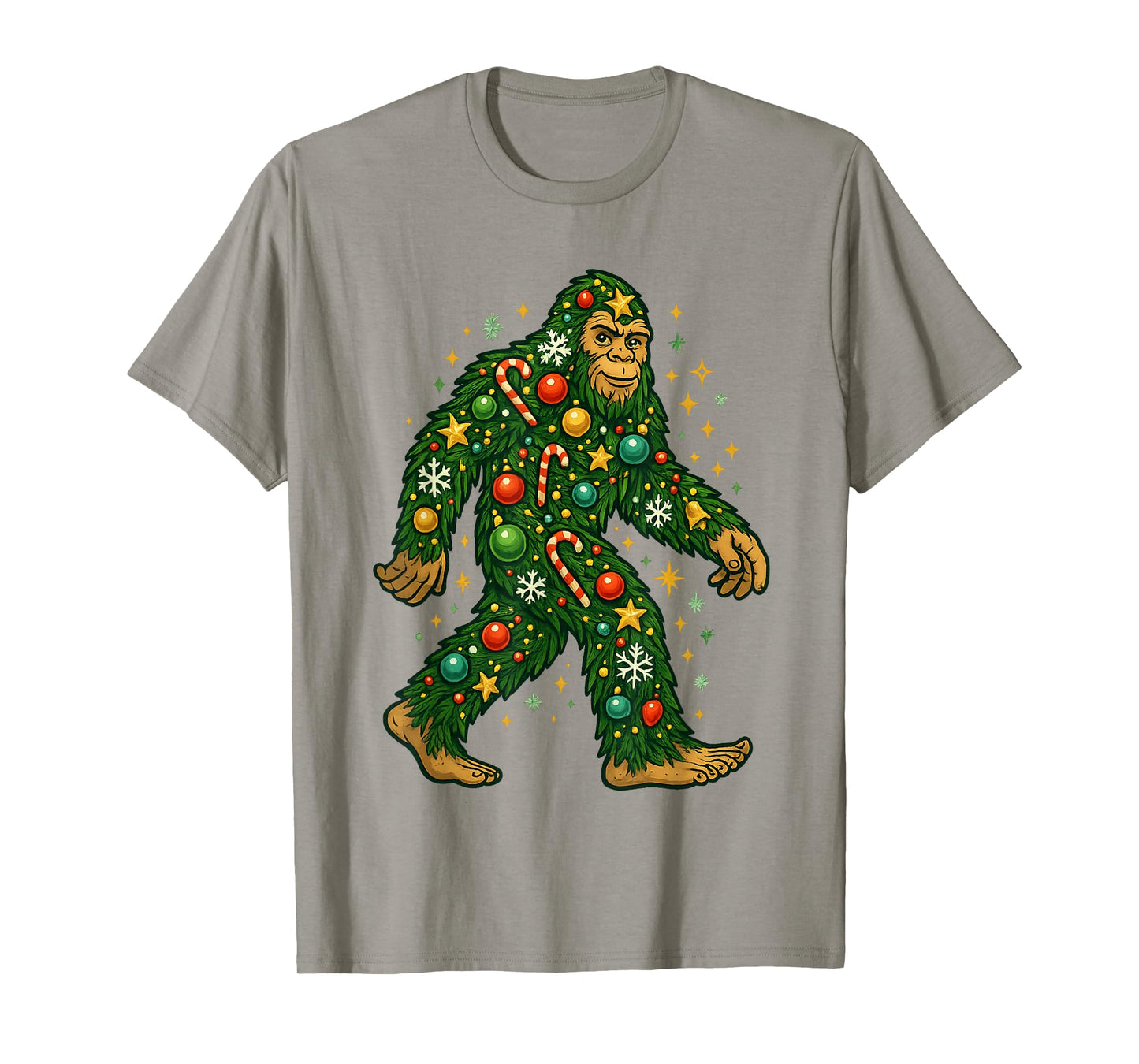 Bigfoot Christmas Tree Sasquatch Holiday Ornament for Men T-Shirt