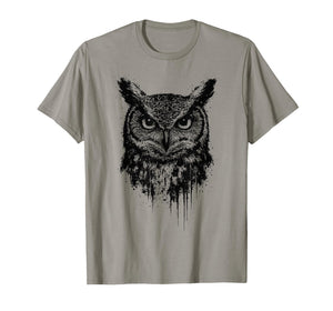 Owl Ink Art Grunge Aesthetic Gothic Nocturnal Wildlife Bird T-Shirt