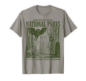 Protect Our National Parks Mothman Cryptid Weirdcore Horror T-Shirt