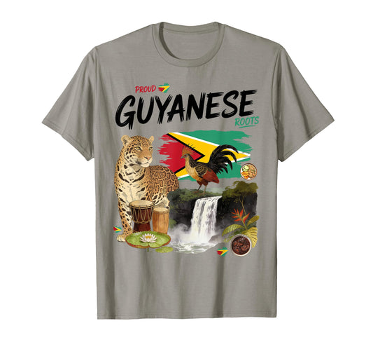 Guyanese Roots Outfit Idea for Women & Guyana Flag T-Shirt