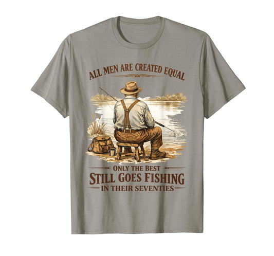 Best Men Fishing in Seventies 70s Angler Fisherman Grandpa T-Shirt
