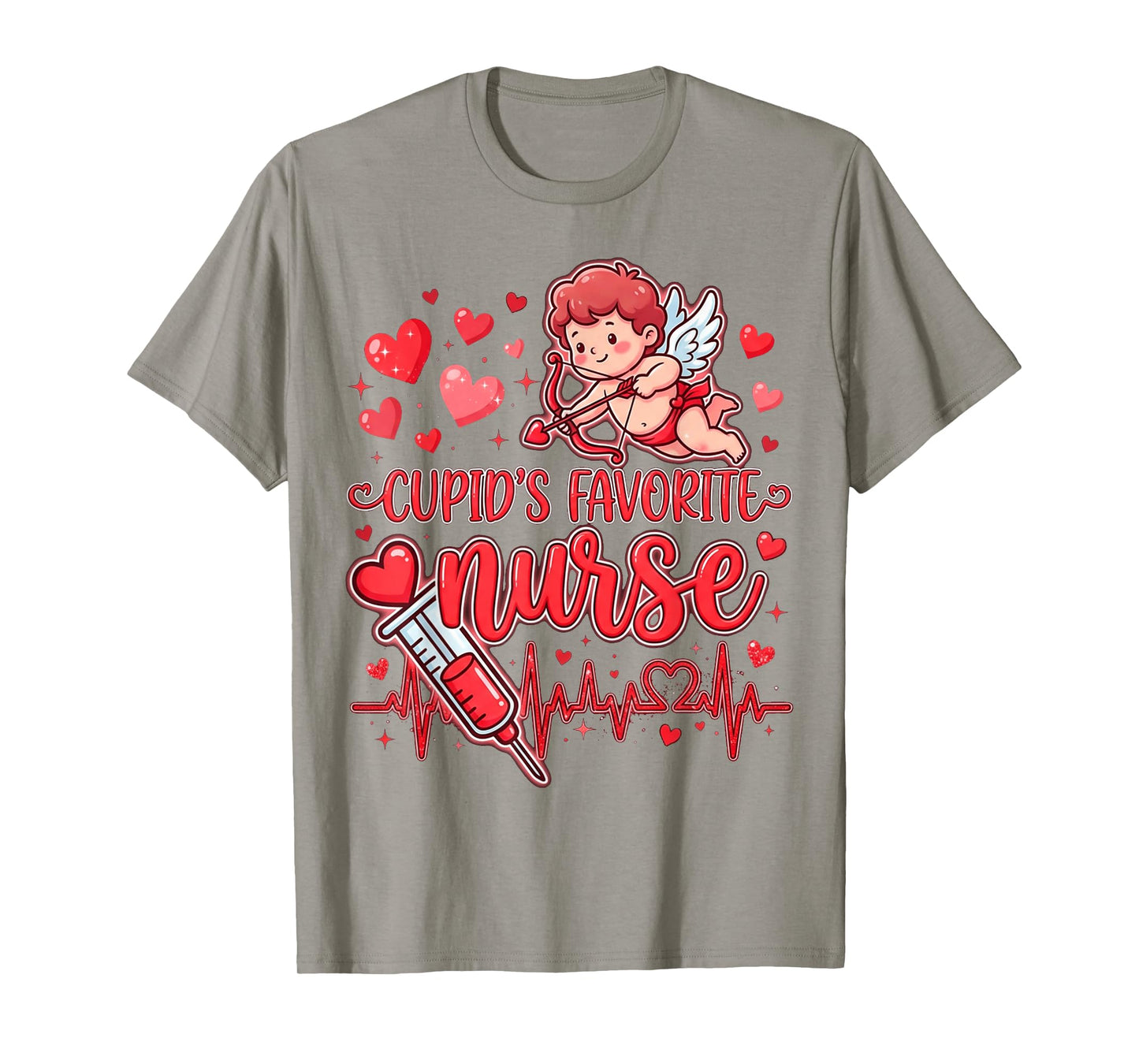Cute Cupid’s Favorite Nurse Valentine Nursing Hearts Nurses T-Shirt