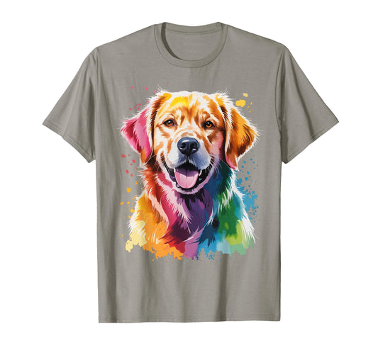 Colorful Golden Retriever Artwork T-Shirt