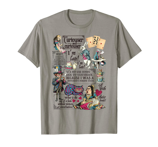 Alice in Wonderland Characters Lewis Carroll Illustration T-Shirt