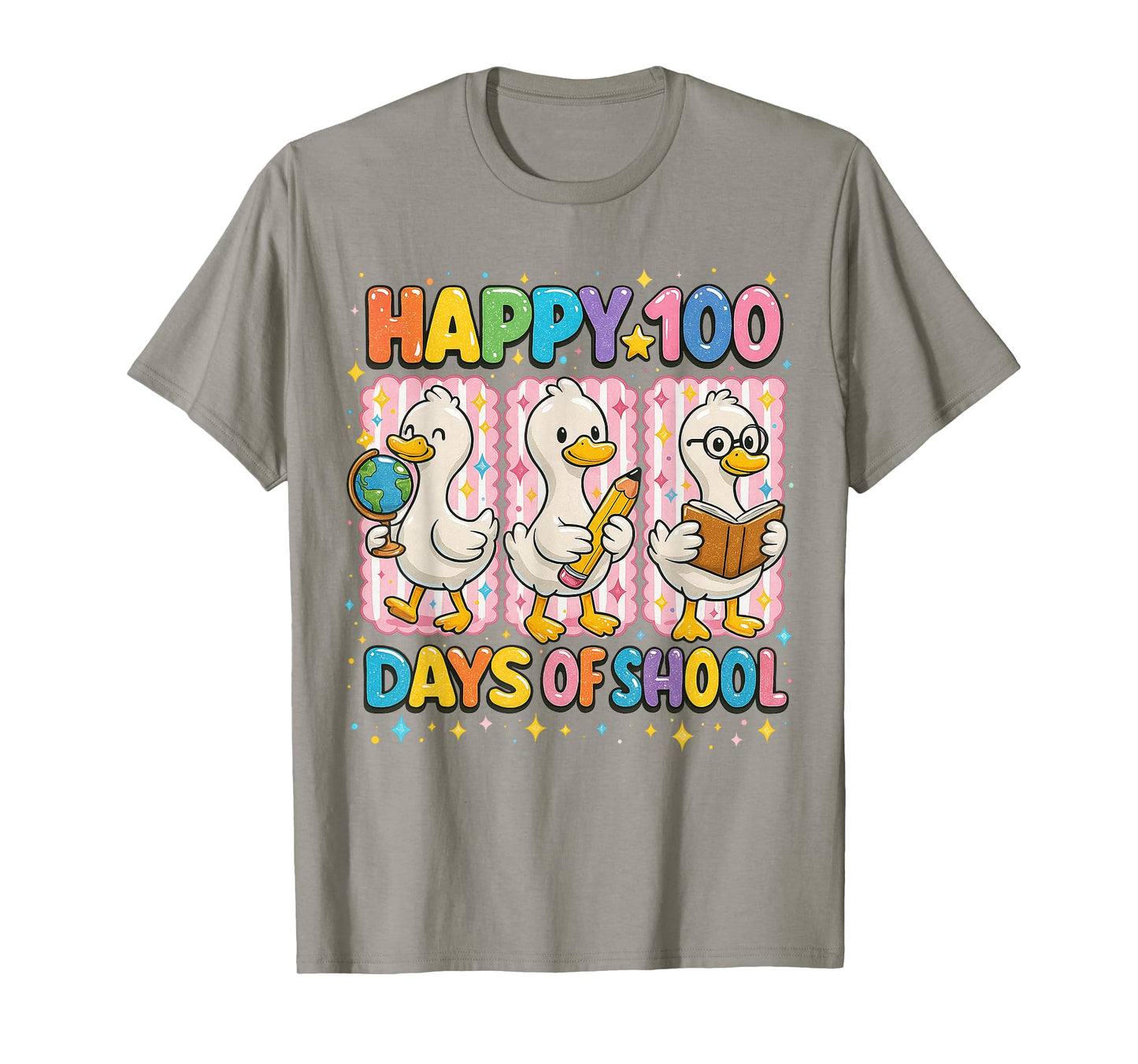 Funny 100 Days of School Goose Humor Teacher Women T-Shirt
