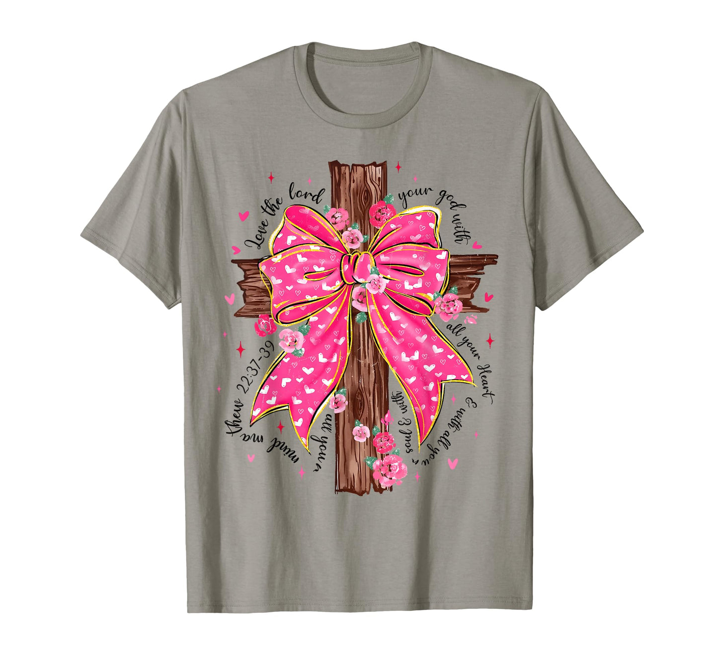 Valentine Cute Jesus Coquette Bow Bible Verse Christian T-Shirt