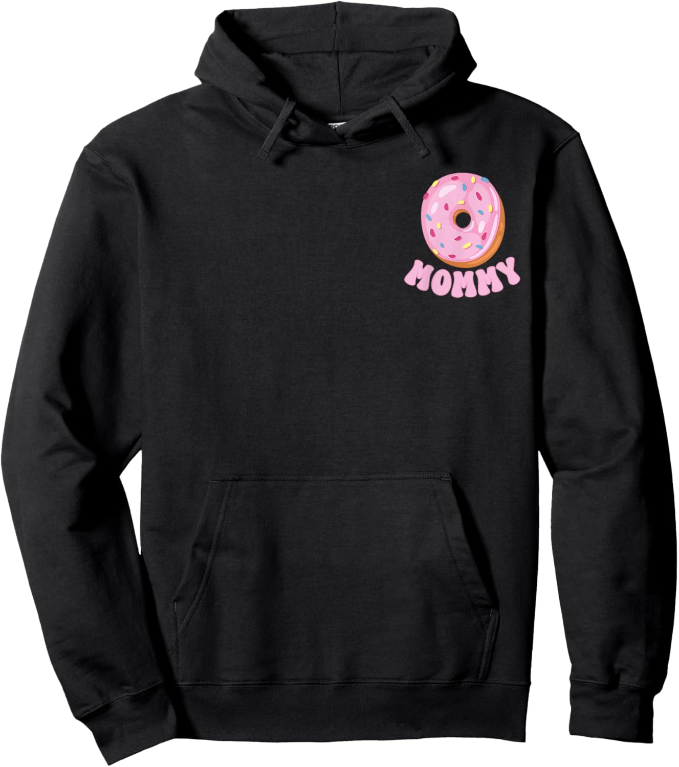 Mommy of The Sweet One First Birthday Matching Family Donut Hoodie - Hoodie | Black