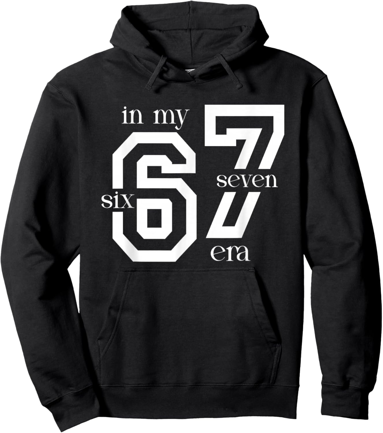 in My 67 Era Vintage Sports Design 67 Six Seven Meme Kids Hoodie - Hoodie | Black